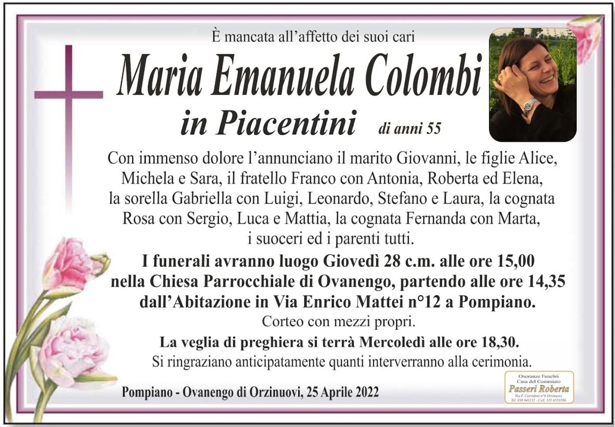 Maria Emanuela Colombi - Onoranze Funebri Passeri