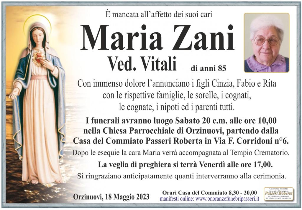 Maria Zani - Onoranze Funebri Passeri
