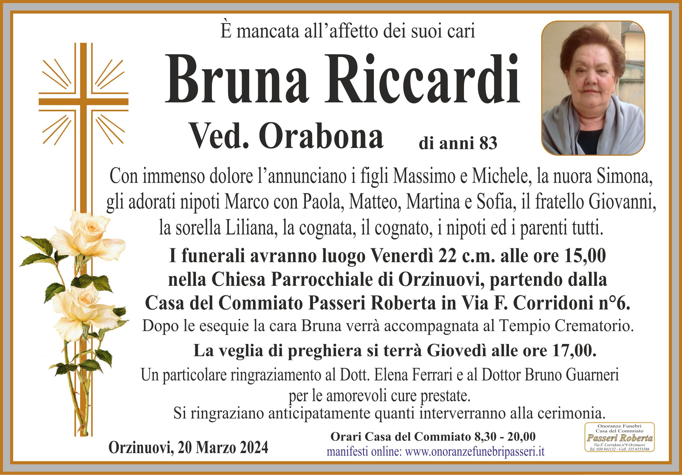 Bruna riccardi - Onoranze Funebri Passeri